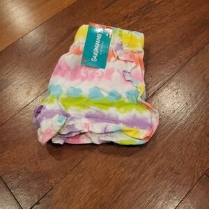 NWT Toddler girl spring tie-dye polka dot ruffle line bubble shorts size 2T